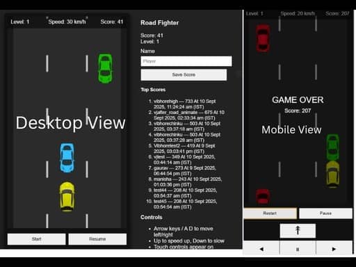 Road Fighter - Endless Car Racing